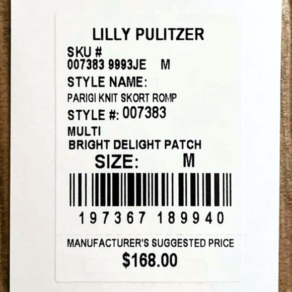 Lilly Pulitzer Parigi Knit Skort Romper in "Bright Delight Patch" NWT - Medium - Picture 7 of 8